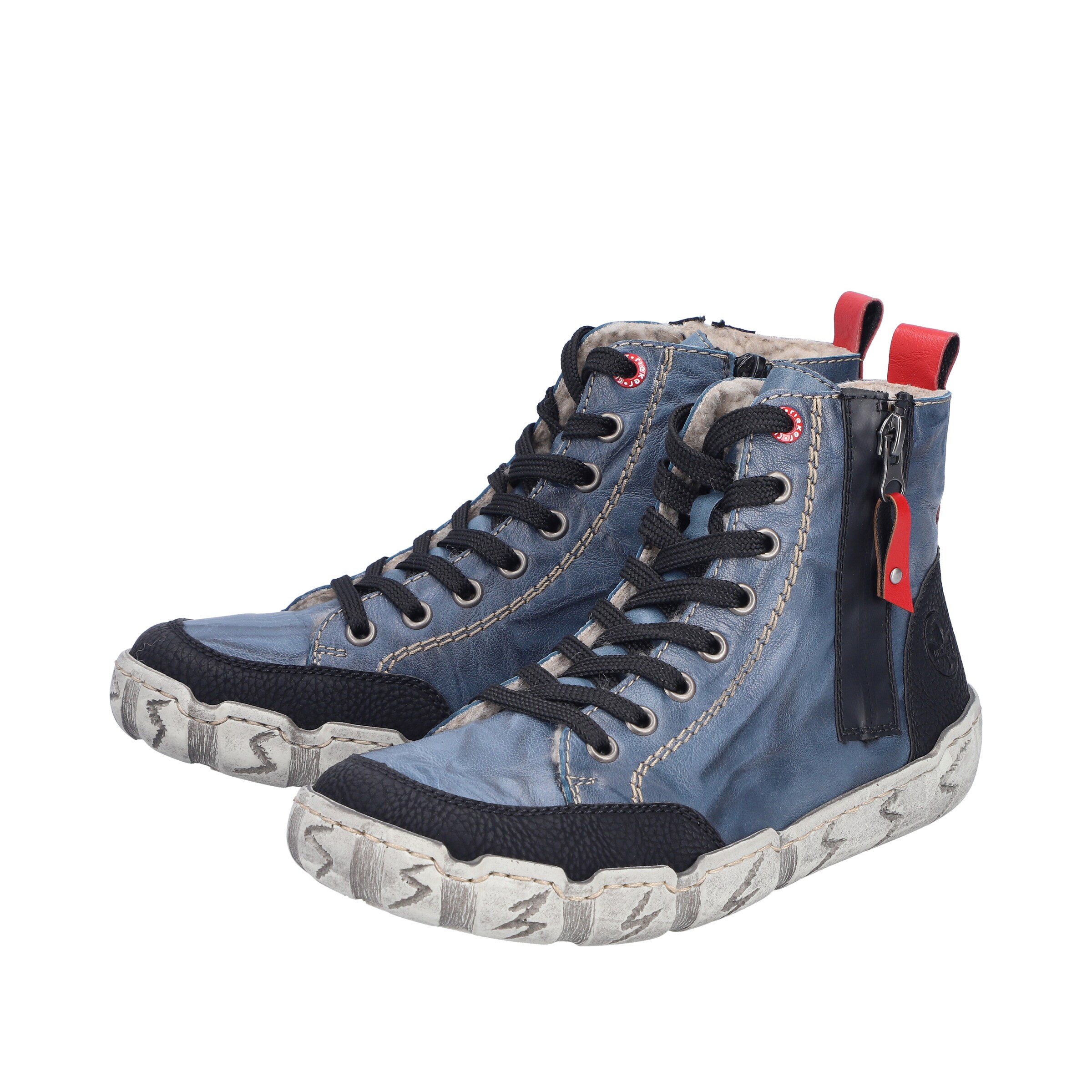 Rieker Lace-Up Ankle Boots in Blue