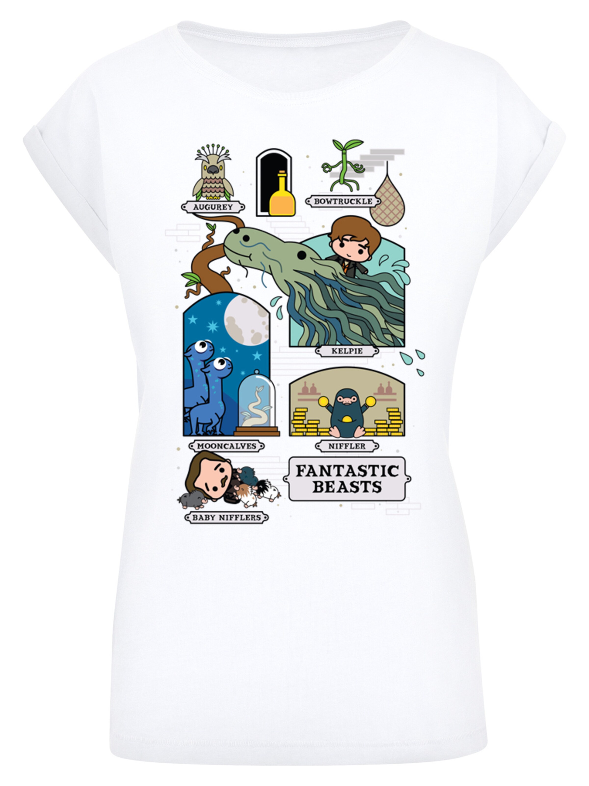 F4NT4STIC T-Shirt 'Fantastic Beasts 2 Chibi Newt' in Weiß: Vorderseite
