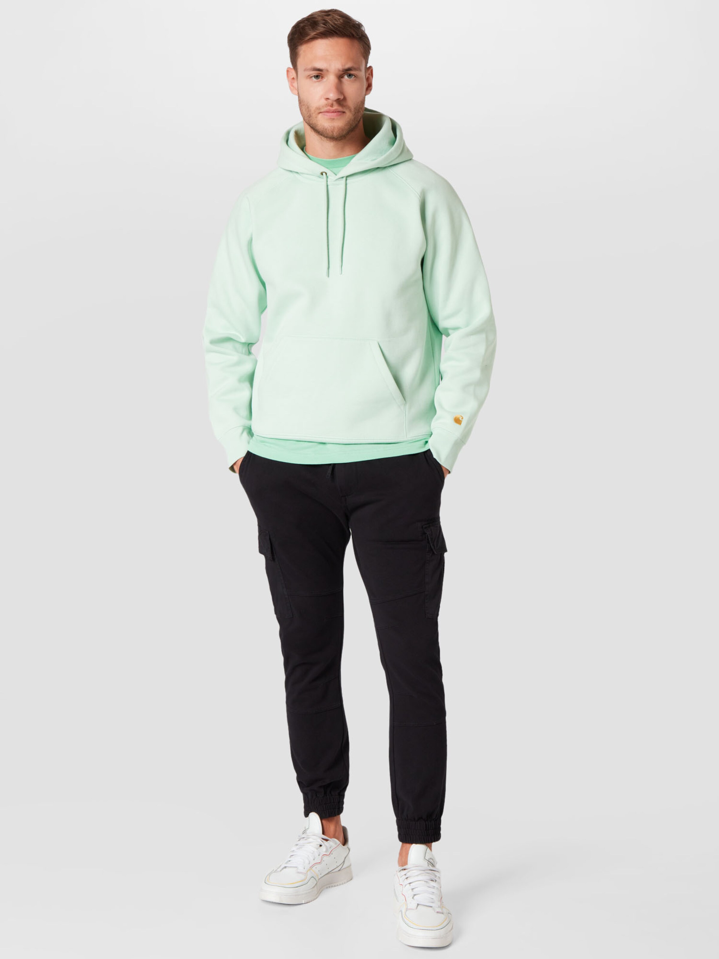 Männer Sweat Carhartt WIP Sweatshirt 'Chase' in Mint - WL19023 Männer Sweat Carhartt WIP Sweatshirt 'Chase' in Mint - WL19023