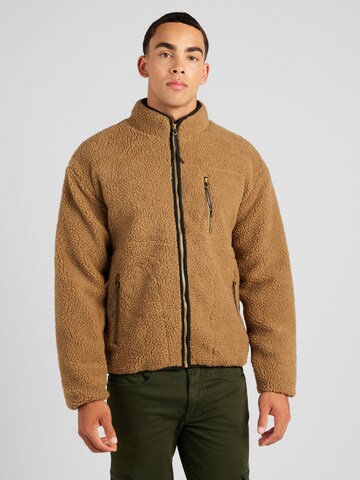 Giacca di pile di BLEND in marrone: frontale