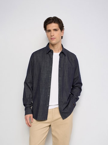 Salsa Jeans Regular fit Overhemd in Blauw: voorkant