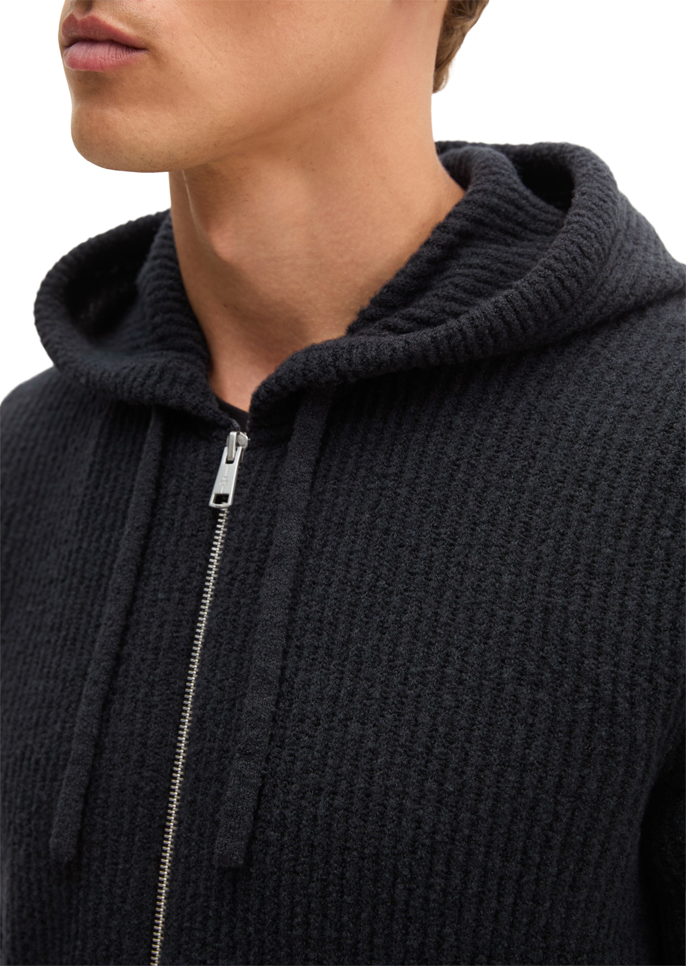 Marc O'Polo Strickjacke in Schwarz: Vorderseite