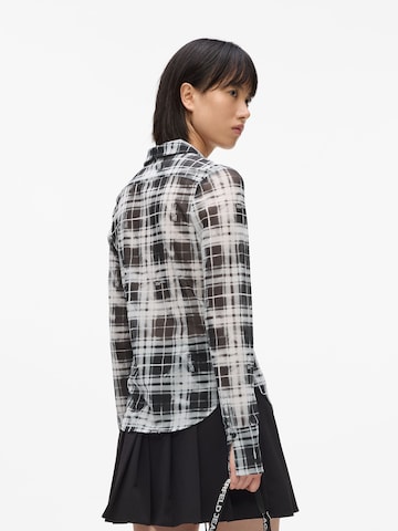 juoda KARL LAGERFELD JEANS Palaidinė 'Check Mesh'
