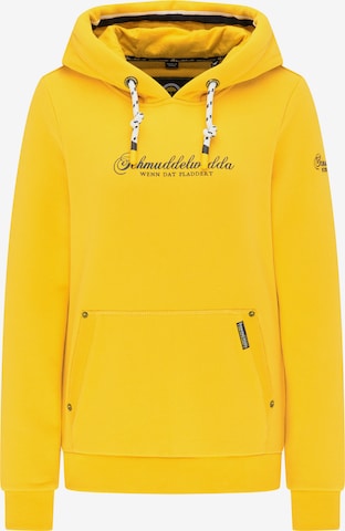 Sweat-shirt Schmuddelwedda en jaune : devant