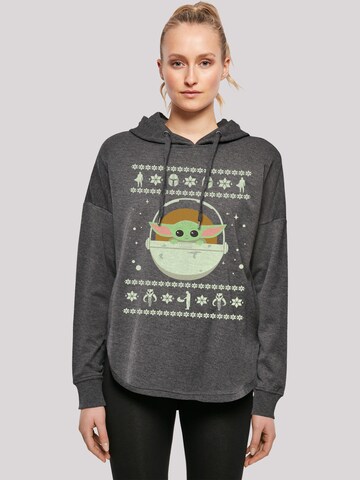 F4NT4STIC Sweatshirt 'Star Wars The Mundalorian The Child Christmas Weihnachten' in Grijs: voorkant
