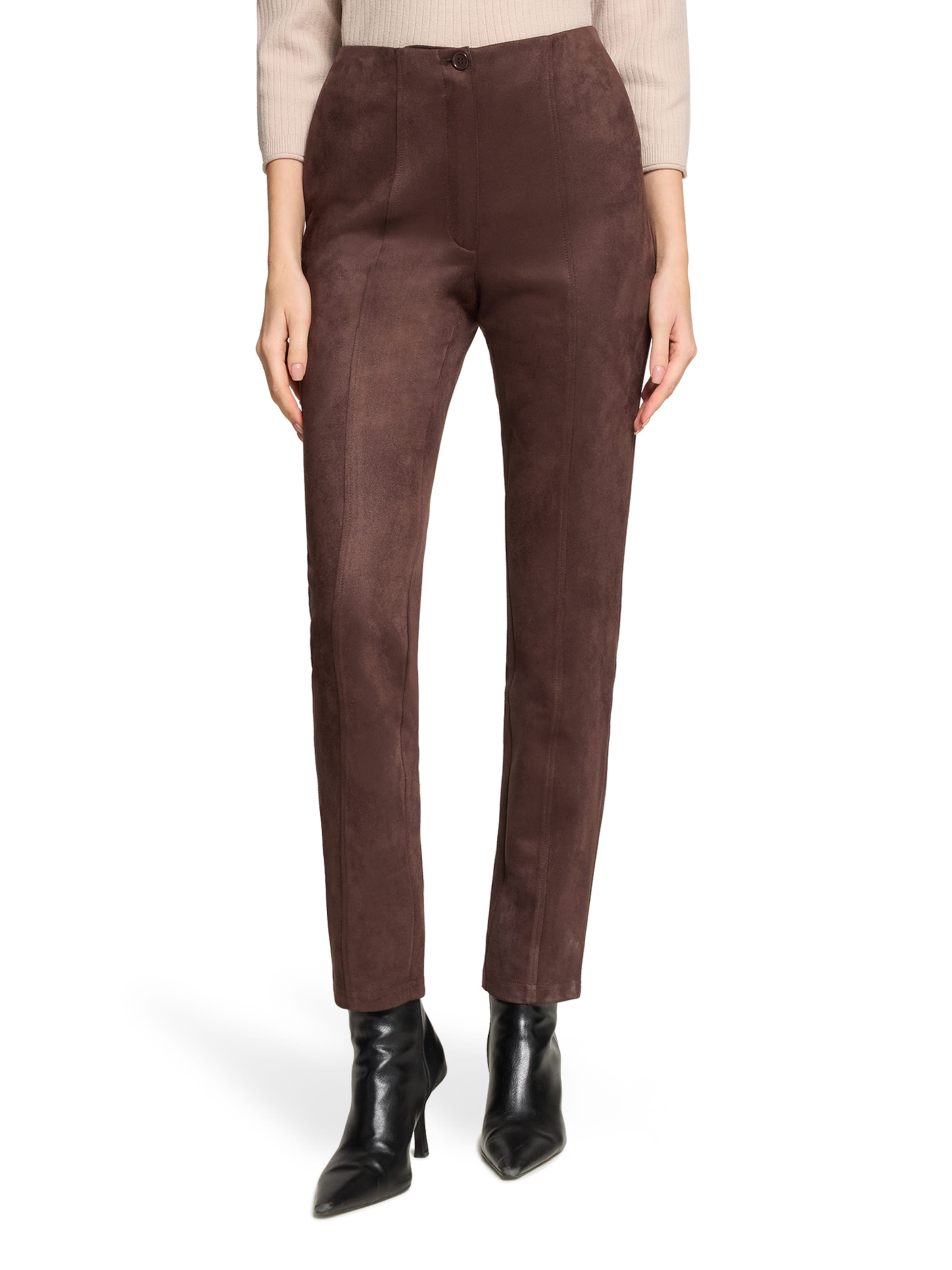 Coupe slim Pantalon Betty Barclay en marron : devant