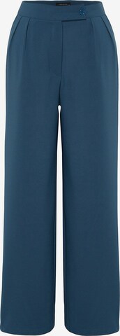 Trendyol Loosefit Kalhoty se sklady v pase – modrá: přední strana