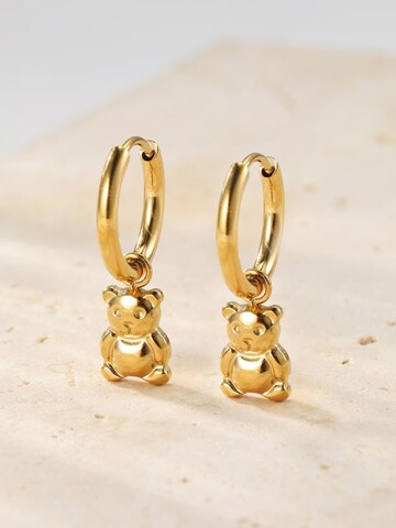 Hey Happiness - Pendientes 'Teddy Mood' en oro