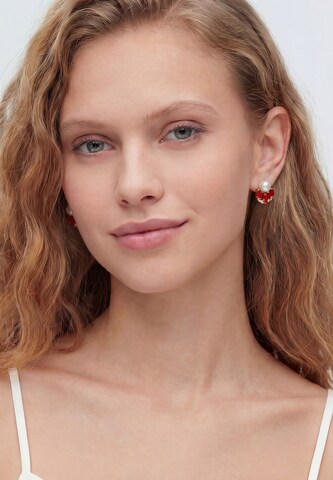 Boucles d'oreilles Gaya en rouge : devant