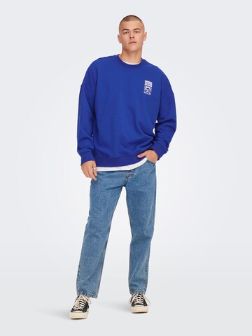 Only & Sons Sweatshirt 'Toby' i blå