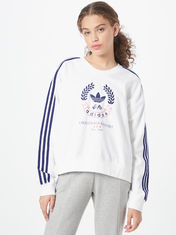 ADIDAS ORIGINALS Sweatshirt 'With Crest Graphic' in White: front