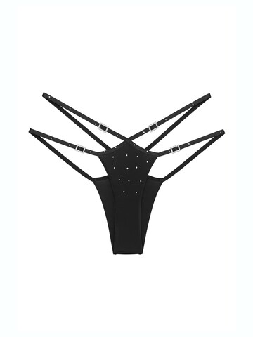 GOD SAVE QUEENS String 'Very Étoile Thong' in Zwart: voorkant