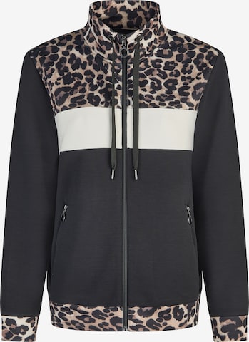 Navigazione Sweatjacke, Kragen mit verstellbarem Kordelzug in Beige: Vorderseite