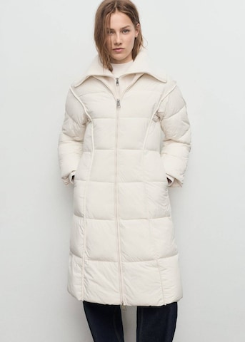 MANGO Winter Coat in White: front