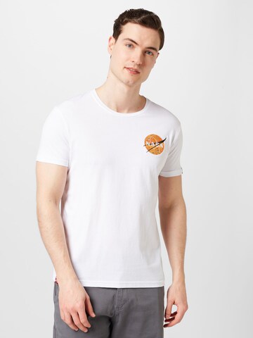 T-Shirt 'NASA Davinci' ALPHA INDUSTRIES en blanc : devant