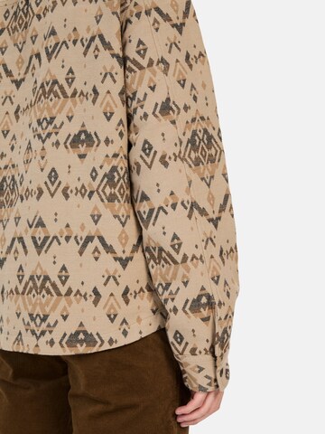 CAMEL ACTIVE Overshirt mit Jacquard-Muster in Beige