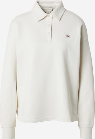 Sweat-shirt Calvin Klein Jeans en blanc : devant