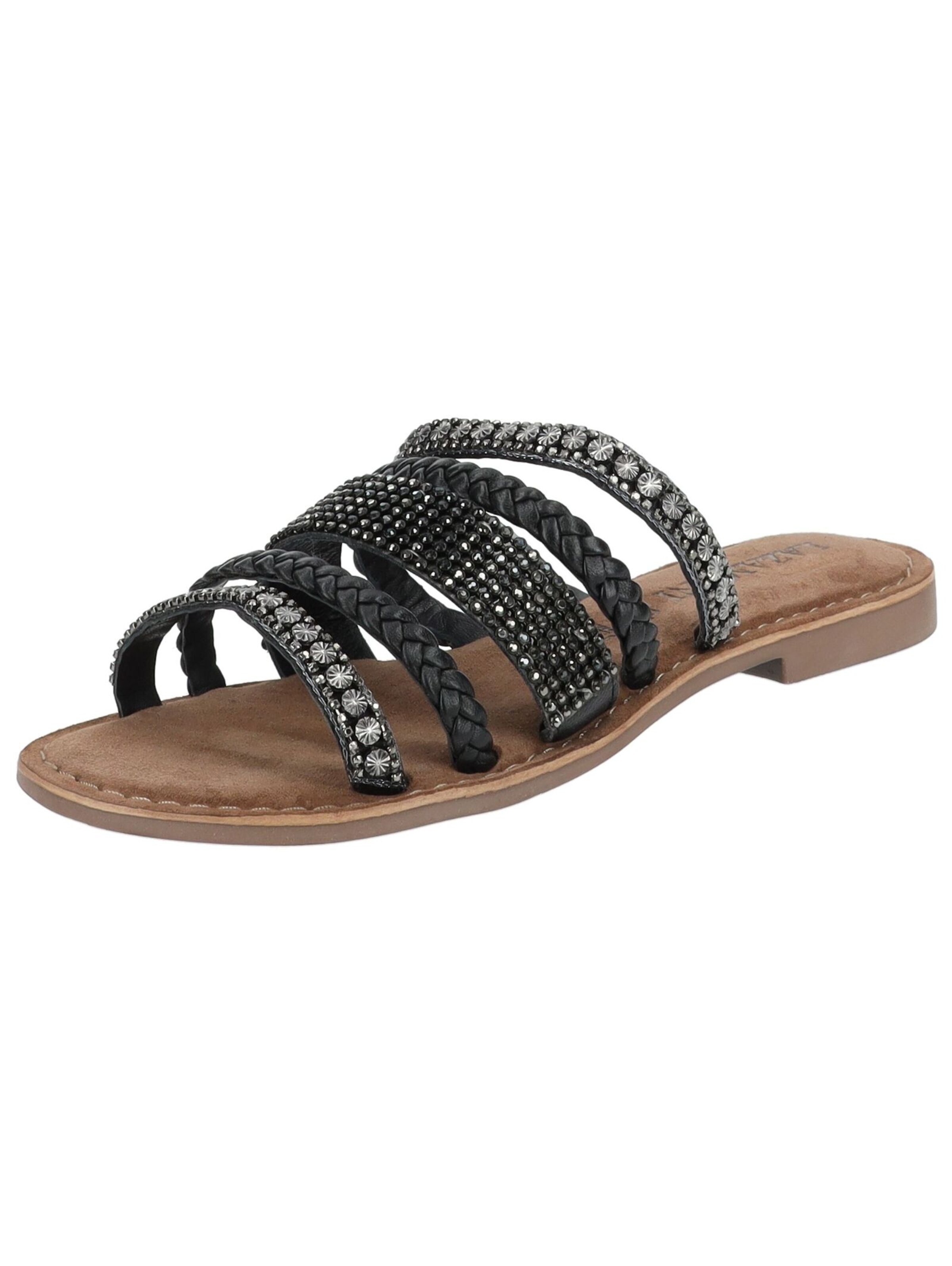 Mule LAZAMANI en noir : devant