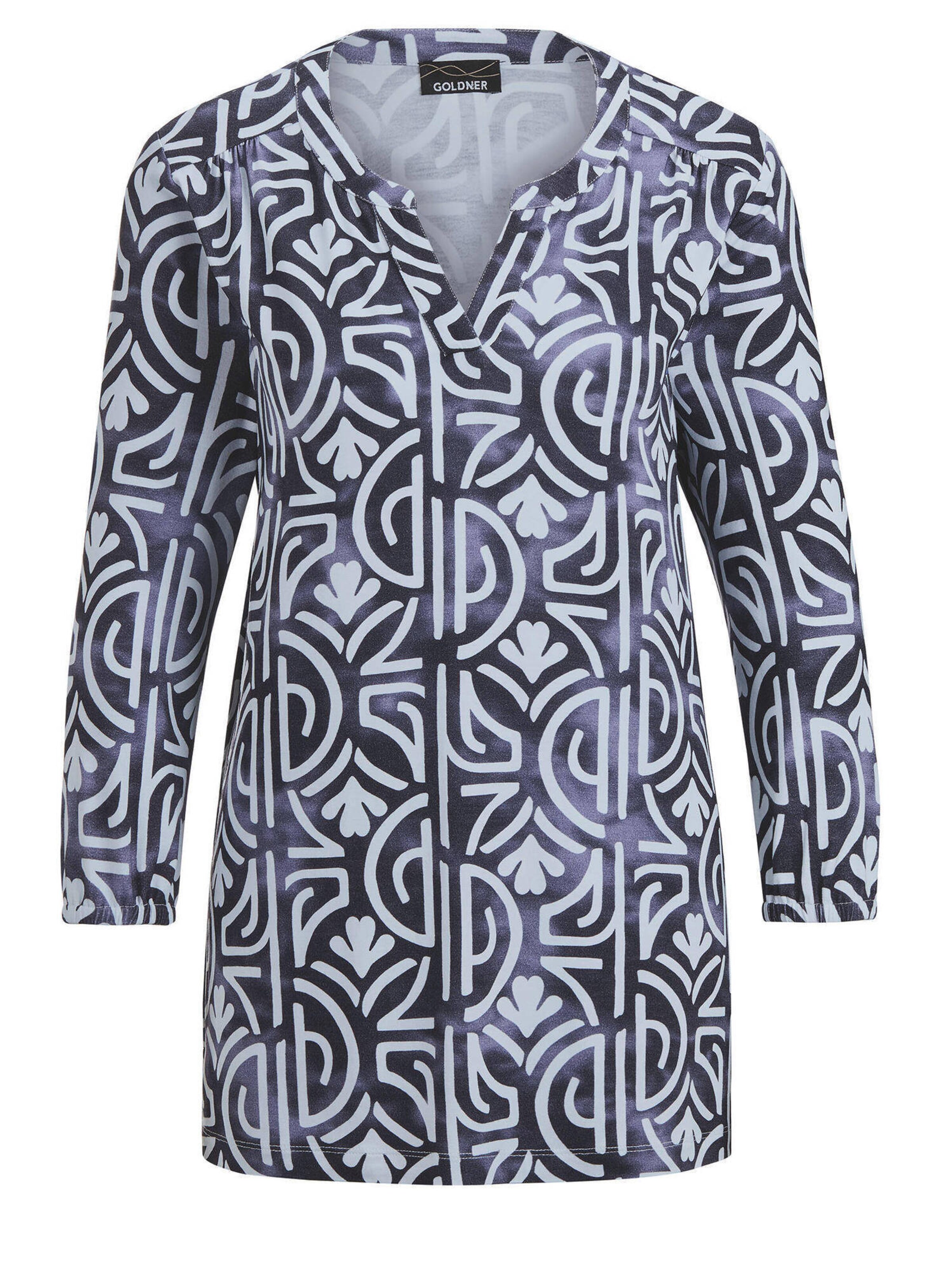 Goldner Bluse in Blau: Vorderseite