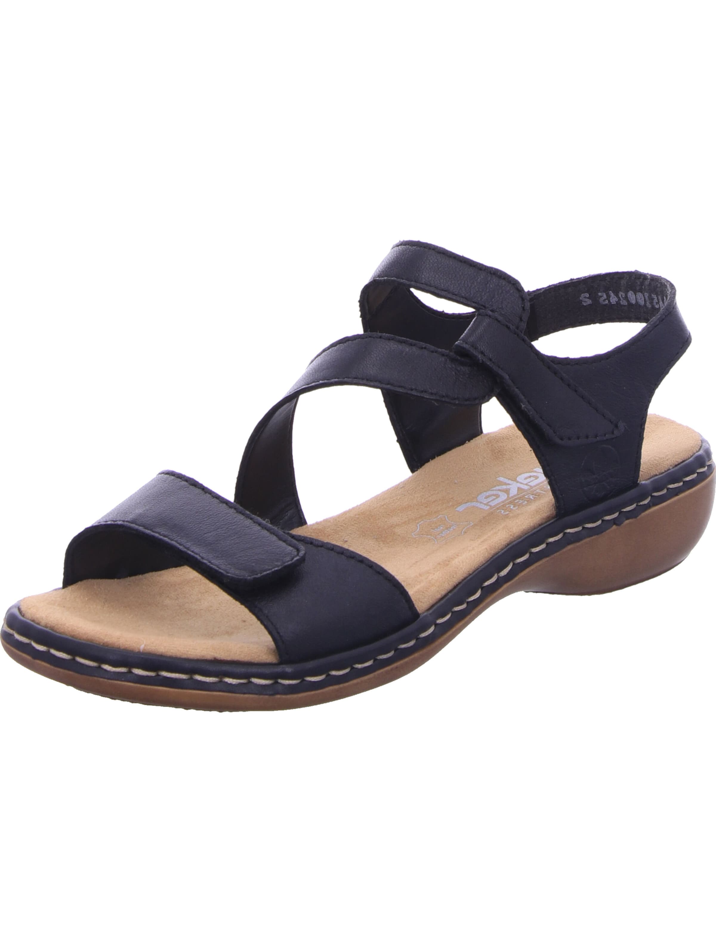 Sandales à lanières Rieker en noir : devant