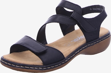 Sandales à lanières Rieker en noir : devant