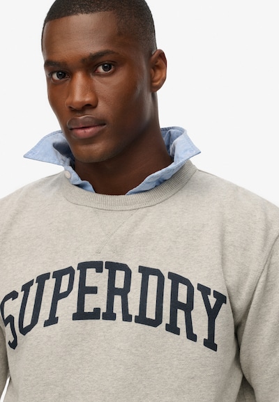 Superdry Sweat-shirt 'Athletic Essentials' en gris chiné / noir, Vue avec produit