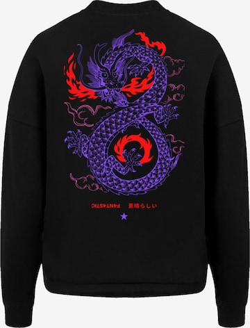 F4NT4STIC Sweatshirt 'Drache Feuer Japan' in Zwart