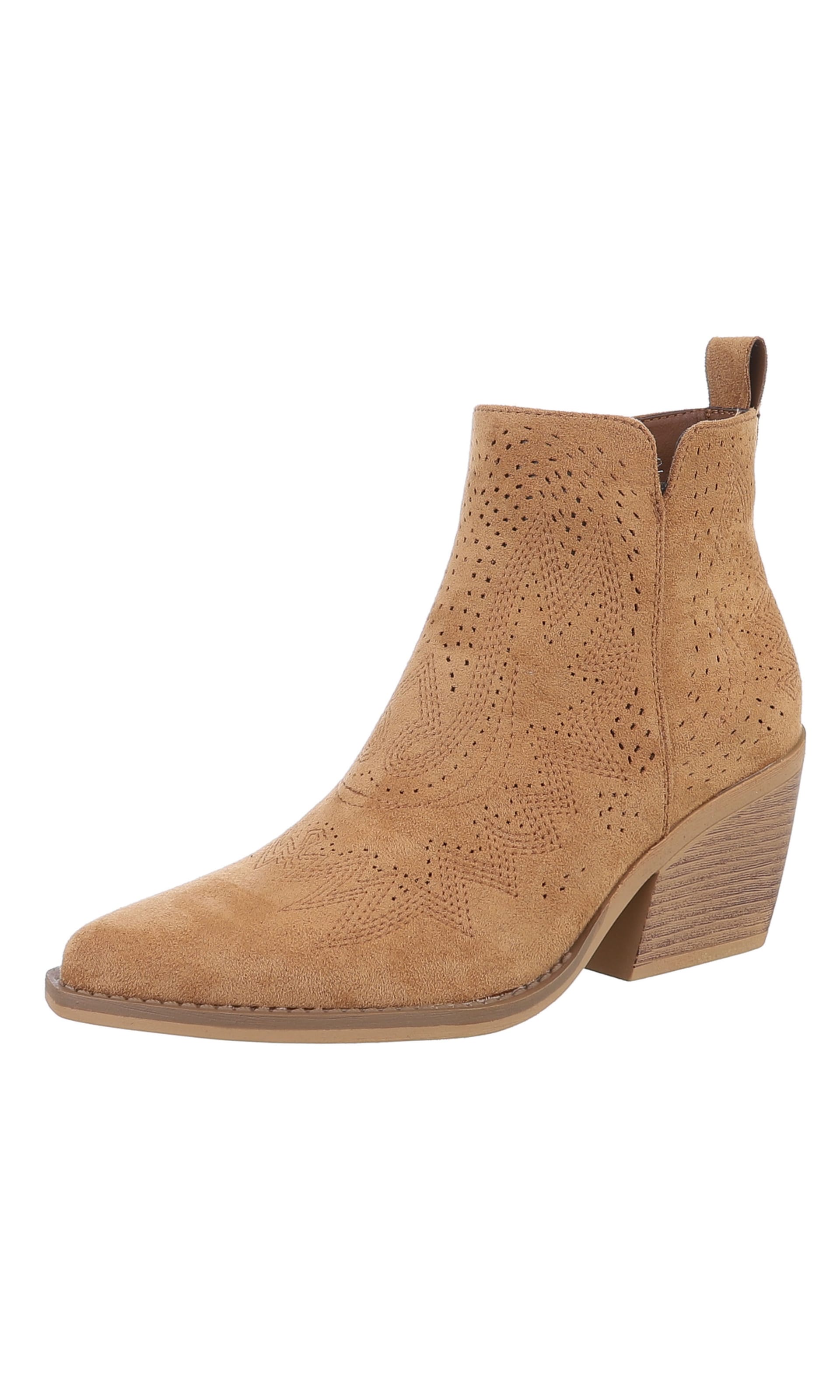 Ital-Design Cowboy Boots in Beige: front