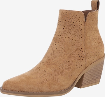Ital-Design Cowboy Boots in Beige: front