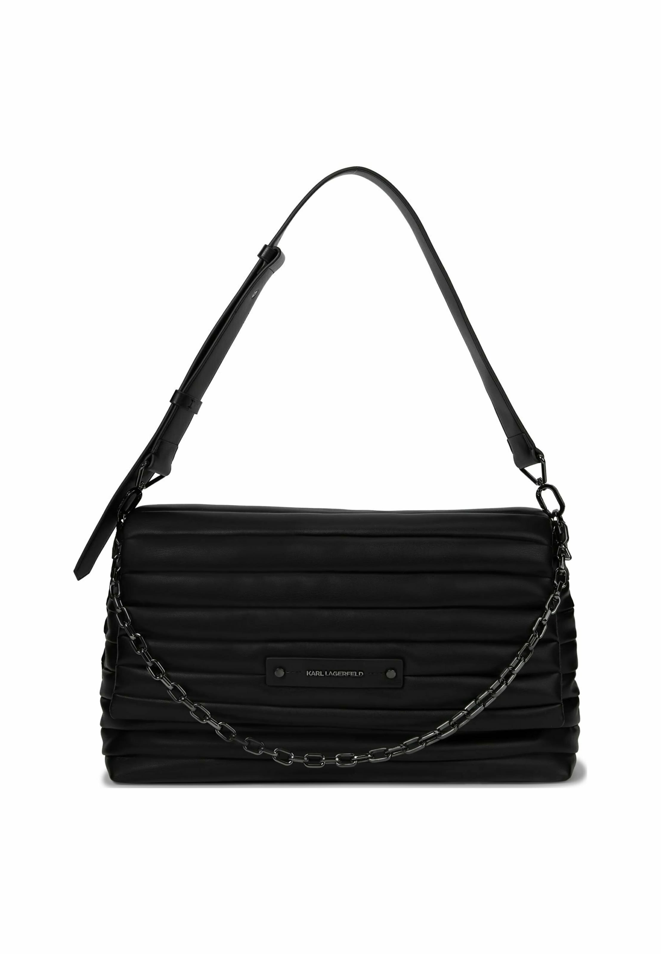 Karl Lagerfeld - Bolso de hombro 'K/Essential' en negro: frente