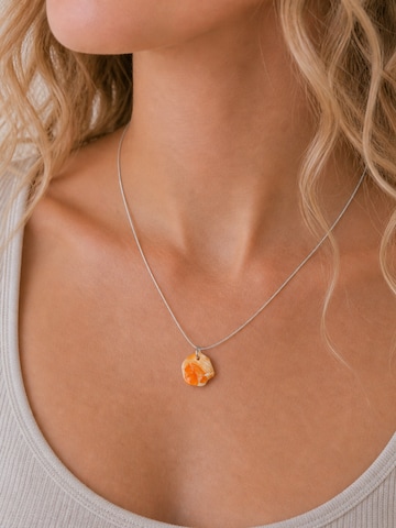 Fräulein Wunder - Colar 'Acetat Alice Silber' em laranja: frente