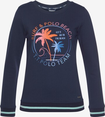 Tom Tailor Polo Team Sweatshirt in Blau: predná strana
