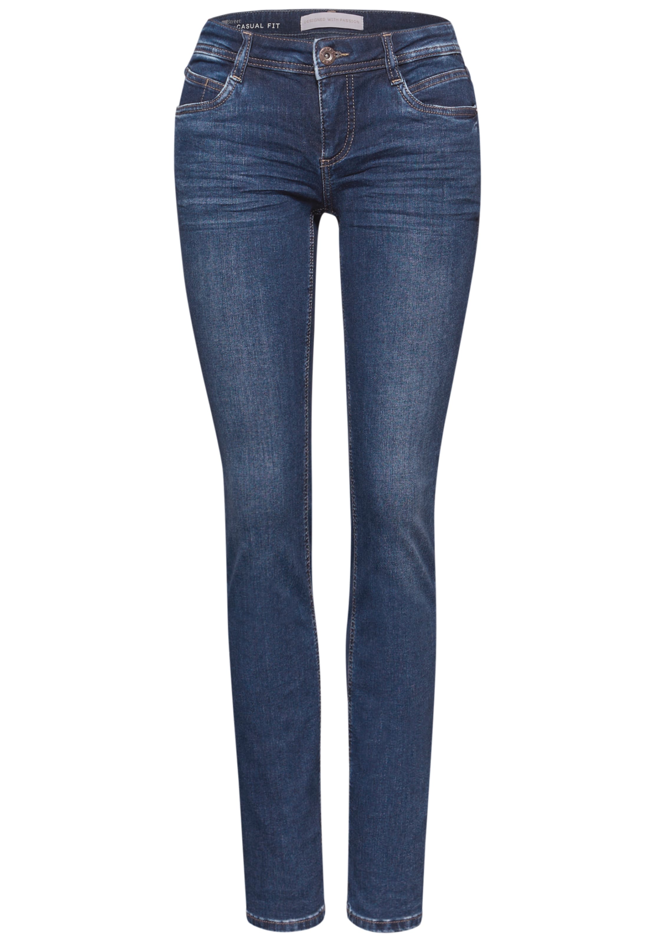 STREET ONE Slimfit Jeans in Blau: Vorderseite