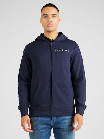 GANT Sweat jacket in Blue: front