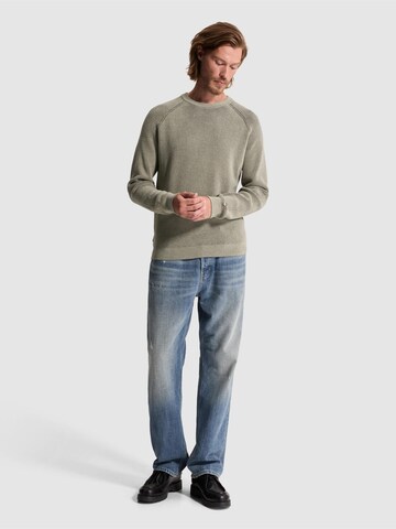 CAST IRON - Jersey 'Pullover with two-tone rib texture and raglan sleeves' en beige