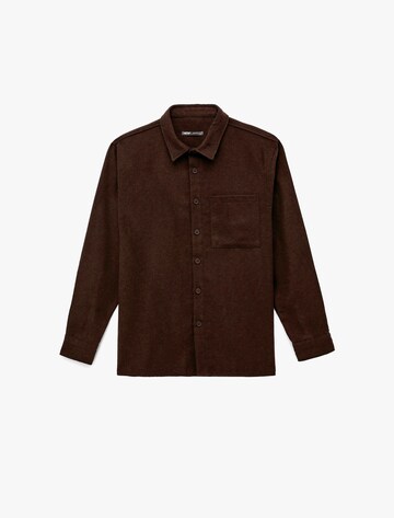 Koton Regular Fit Hemd in Braun