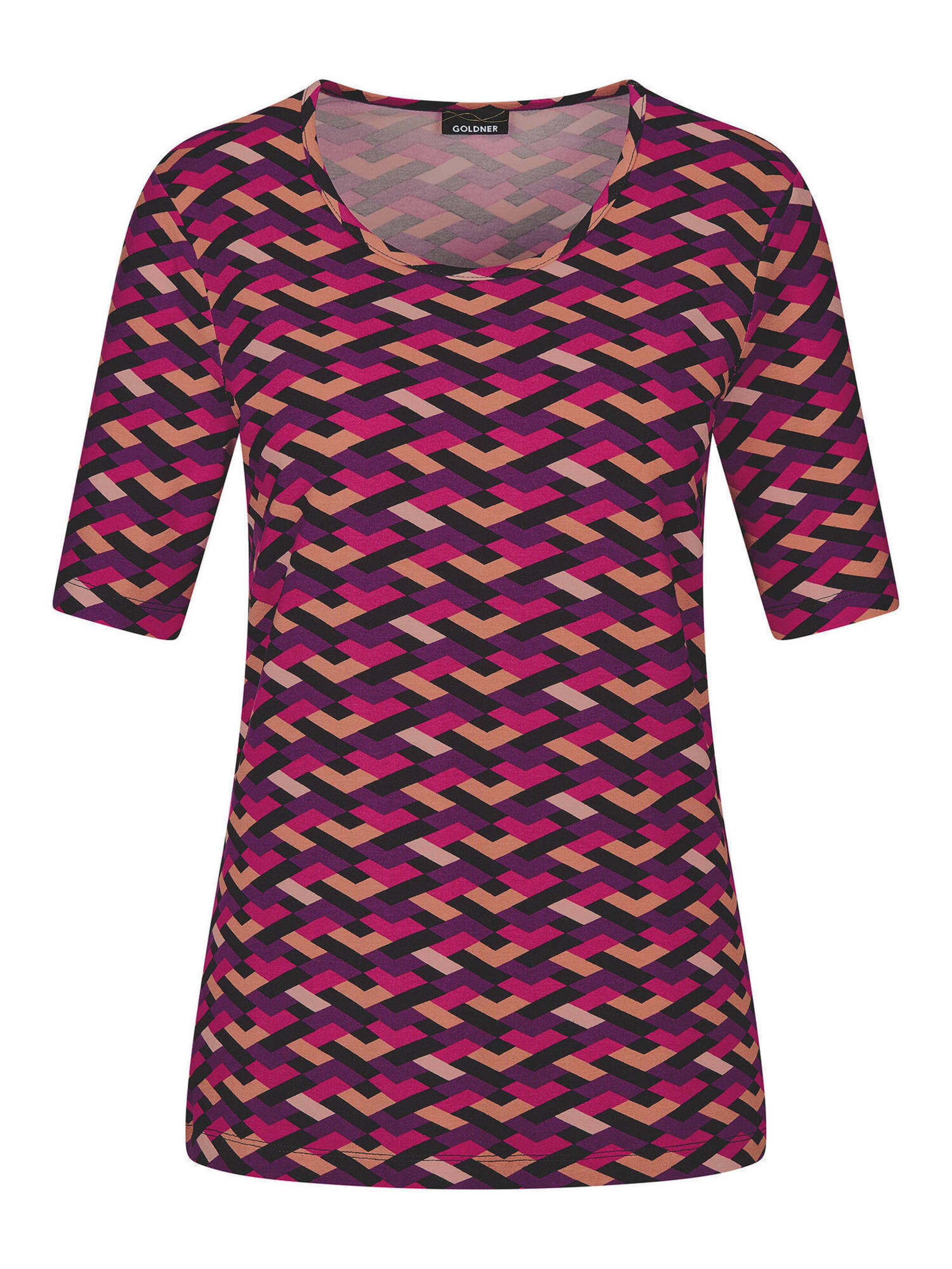 Goldner Shirt in mischfarben / pink, Produktansicht