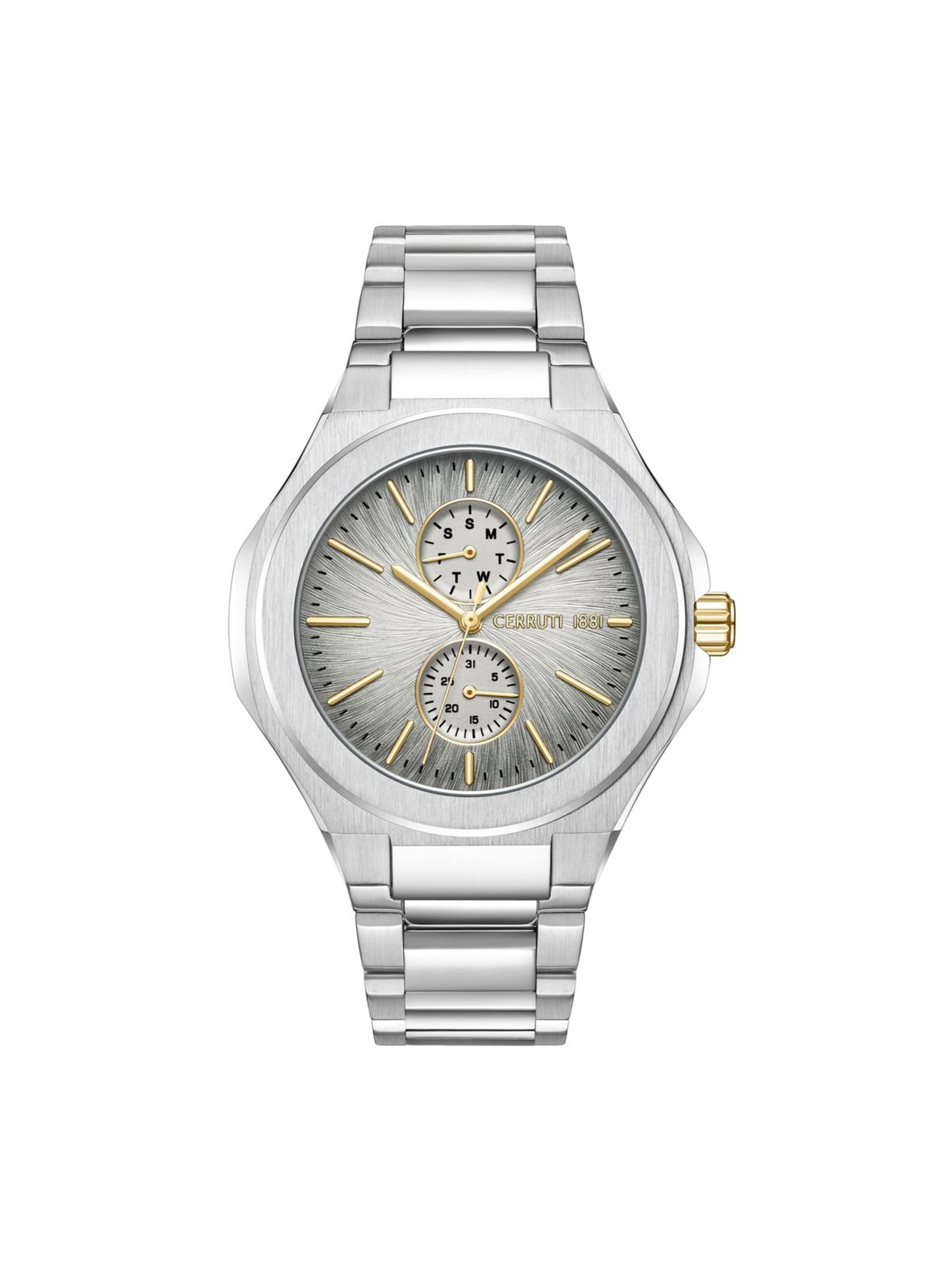 Montre à affichage analogique 'Lucardo' CERRUTI 1881 en gris : devant