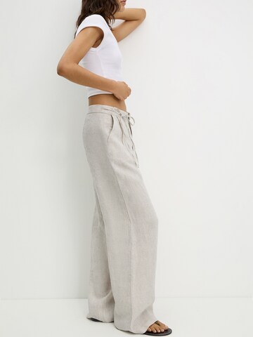 Pull&Bear Wide leg Bandplooibroek in Beige