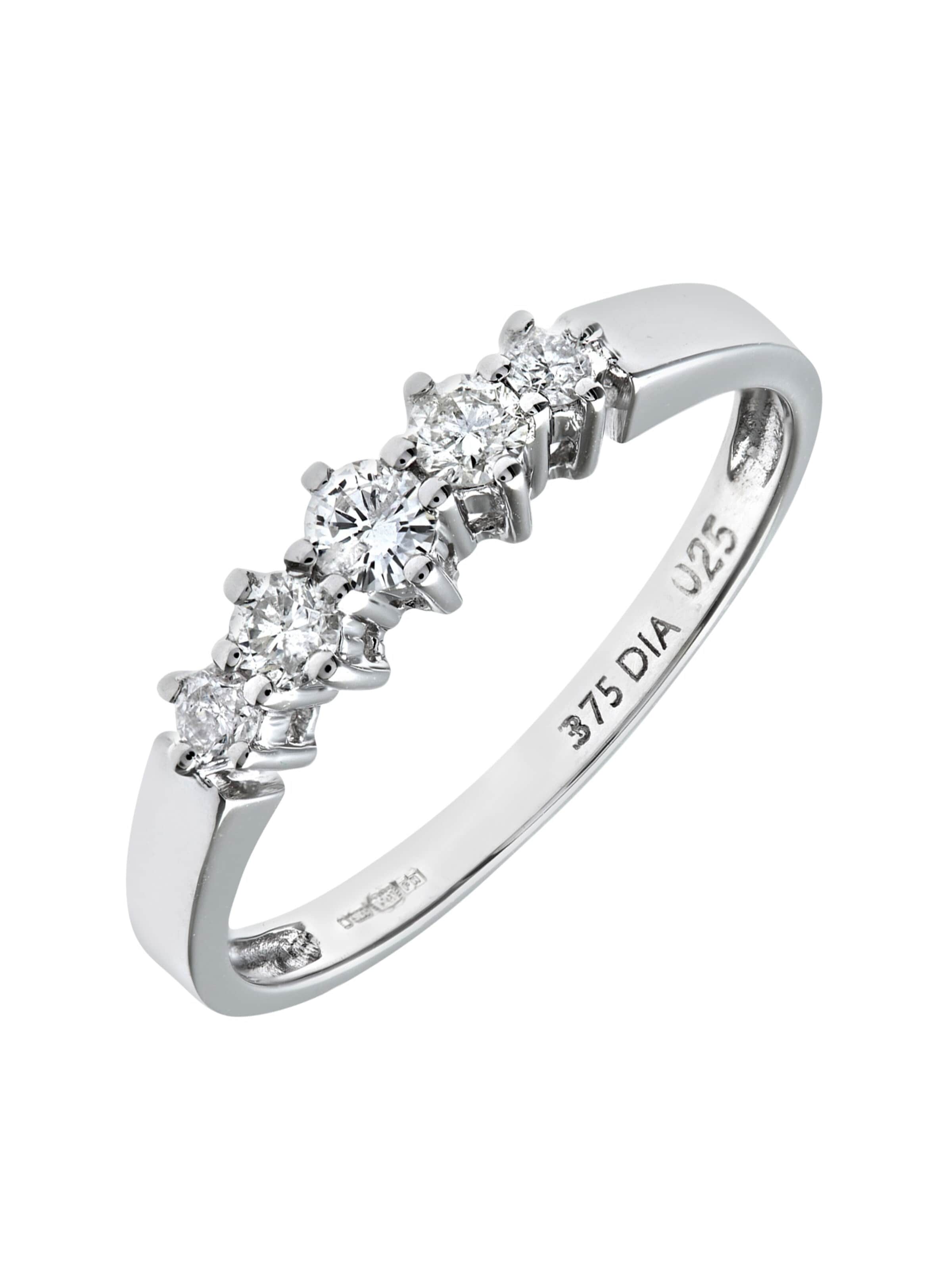 DIAMANT LETERNEL Ring 'Eternity-Ring aus 375 Weißgold mit 0.25 Karat Diamant'‌ in Silber