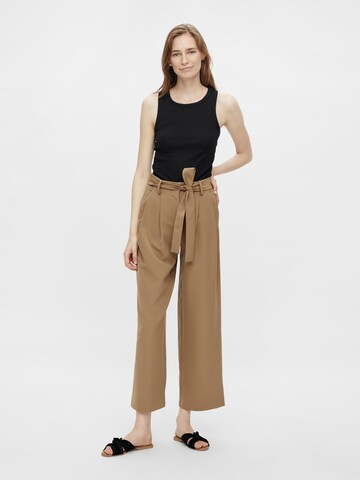 PIECES Wide Leg Hose in Braun