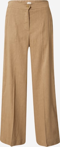 Marella Wide leg Pleated Pants in Beige: front