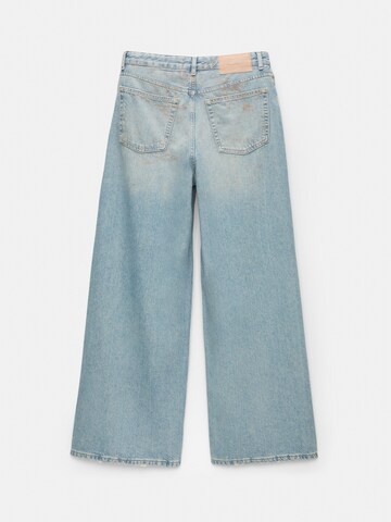 Wide Leg Jean Pull&Bear en bleu