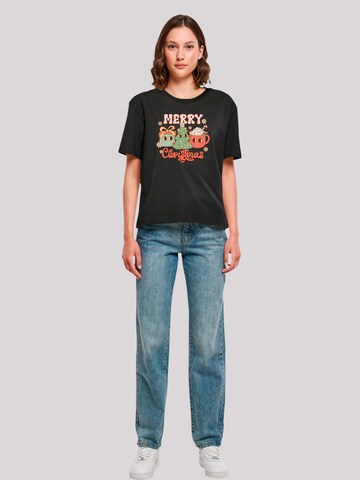 F4NT4STIC Shirt 'Merry Christmas Cozy And Cute ' in Zwart