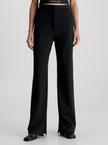 Calvin Klein Jeans Wide leg Broek in Zwart: voorkant