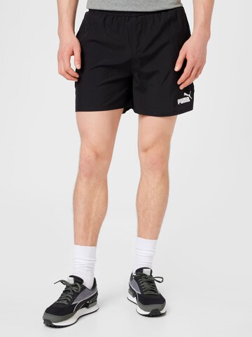 PUMA - regular Pantalón deportivo en negro: frente