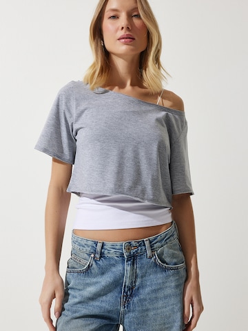 Happiness İstanbul T-shirt i grå: framsida