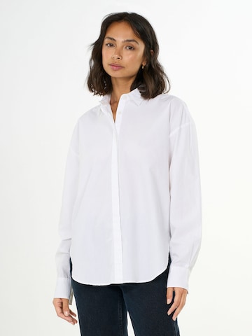 KnowledgeCotton Apparel Blouse in White: front
