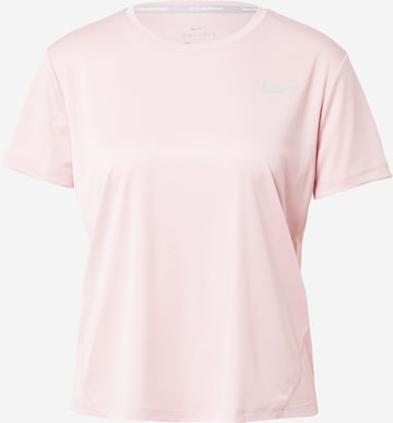 T-shirt fonctionnel 'Miler' NIKE en rose : devant