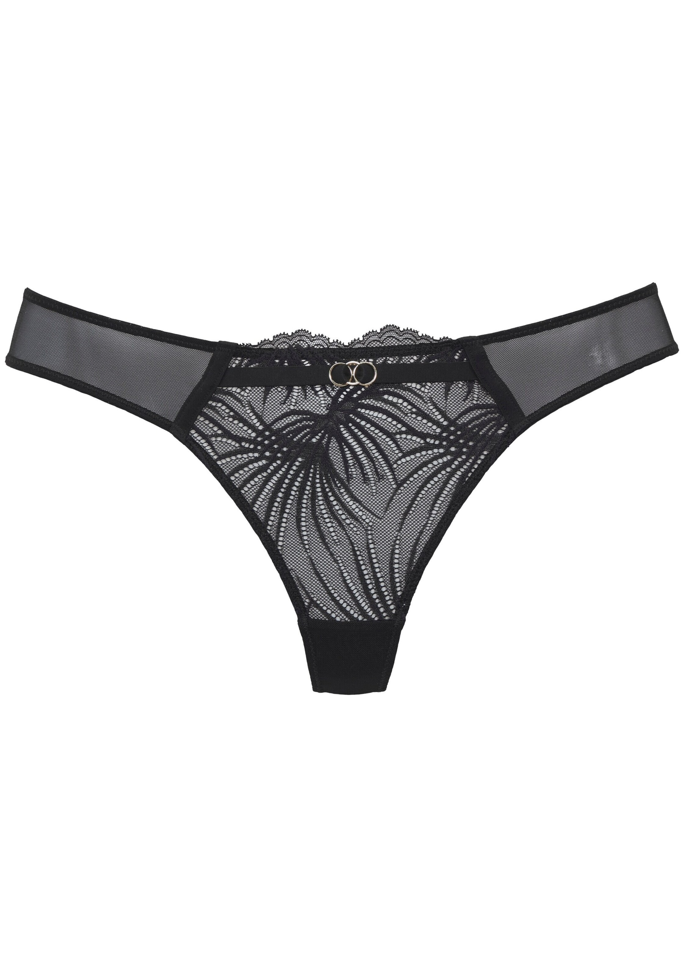 LASCANA String bugyik - fekete: elől